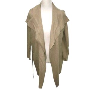 Wera Stockholm Beige Duster Open Front Cardigan Made in Sweden Women SZ Medium